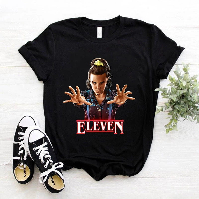 Hallowitch Costumes T Shirt With Eleven Print Stranger Things 4 Hallowitch Costumes T Shirt With Eleven Print Stranger Things