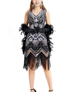 Hallowitch Costumes Women's Flapper Dress Gatsby Party Costume 1920s Black