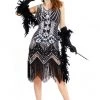 Hallowitch Costumes Women's Flapper Dress Gatsby Party Costume 1920s Black