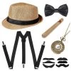 Hallowitch Costumes 1920s Gatsby Costume Panama Hat Set Men's