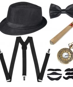 Hallowitch Costumes 1920s Gatsby Costume Panama Hat Set Men's