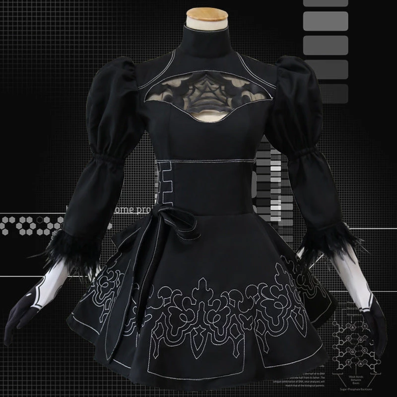 Hallowitch Costumes 2B Cosplay Costume. Nier Automata Dress Outfit 6 Hallowitch Costumes 2B Cosplay Costume. Nier Automata Dress Outfit