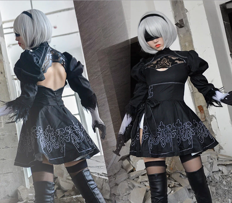 Hallowitch Costumes 2B Cosplay Costume. Nier Automata Dress Outfit 7 Hallowitch Costumes 2B Cosplay Costume. Nier Automata Dress Outfit