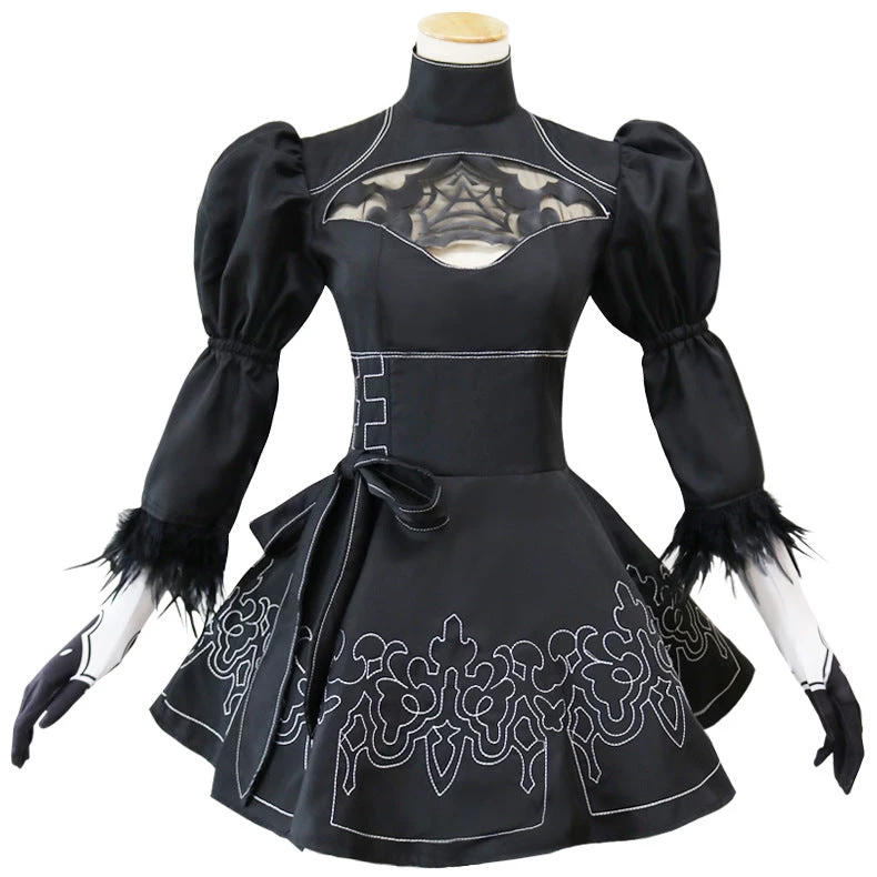 Hallowitch Costumes 2B Cosplay Costume. Nier Automata Dress Outfit 3 Hallowitch Costumes 2B Cosplay Costume. Nier Automata Dress Outfit