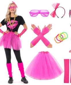 Hallowitch Costumes Women's 80s Costume For Women Lip Print 11 Hallowitch Costumes Women's 80s Costume For Women Lip Print