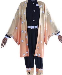 Hallowitch Costumes Zenitsu Agatsuma Cosplay Costume - Demon Slayer Kimetsu No Yaiba
