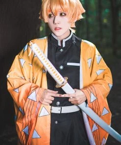 Hallowitch Costumes Zenitsu Agatsuma Cosplay Costume - Demon Slayer Kimetsu No Yaiba