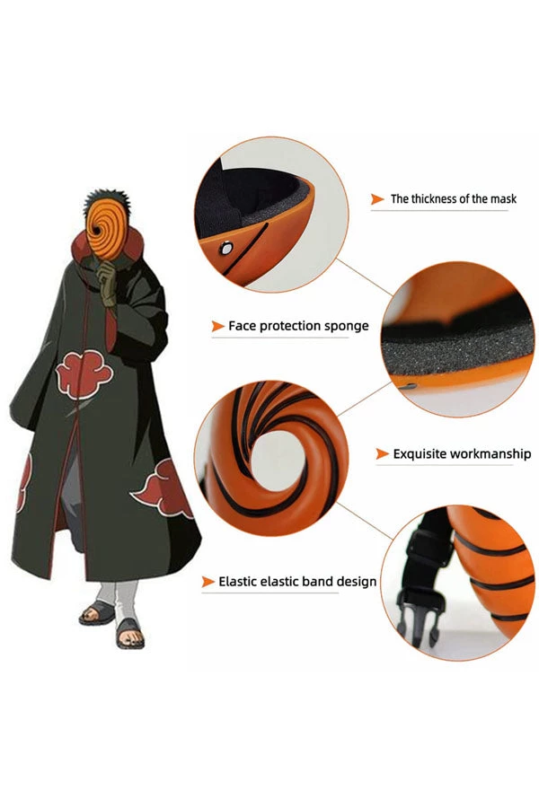 Hallowitch Costumes Cosplay Naruto Uchiha Obito Mask Halloween For Adult And Kids Boys' 5 Hallowitch Costumes Cosplay Naruto Uchiha Obito Mask Halloween For Adult And Kids Boys'