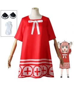Hallowitch Costumes Girls' Anime Spy X Family Cosplay Anya Forger Red Costume