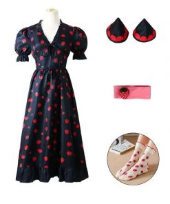 Hallowitch Costumes Anime Spy X Family Cosplay Anya Forger Strawberry Dress Costume