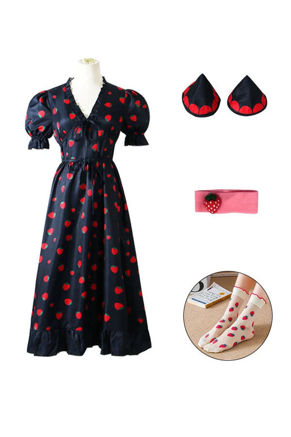 Hallowitch Costumes Anime Spy X Family Cosplay Anya Forger Strawberry Dress Costume 3 Hallowitch Costumes Anime Spy X Family Cosplay Anya Forger Strawberry Dress Costume