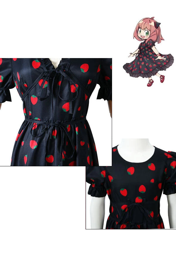 Hallowitch Costumes Anime Spy X Family Cosplay Anya Forger Strawberry Dress Costume 8 Hallowitch Costumes Anime Spy X Family Cosplay Anya Forger Strawberry Dress Costume