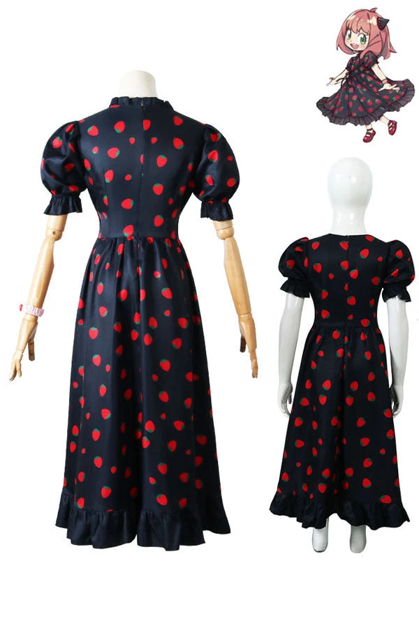 Hallowitch Costumes Anime Spy X Family Cosplay Anya Forger Strawberry Dress Costume 7 Hallowitch Costumes Anime Spy X Family Cosplay Anya Forger Strawberry Dress Costume