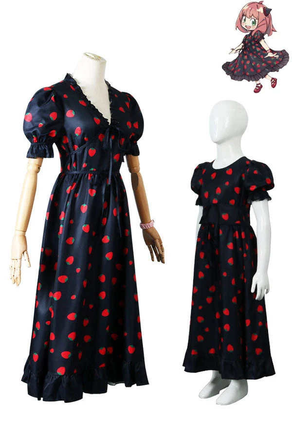 Hallowitch Costumes Anime Spy X Family Cosplay Anya Forger Strawberry Dress Costume 6 Hallowitch Costumes Anime Spy X Family Cosplay Anya Forger Strawberry Dress Costume