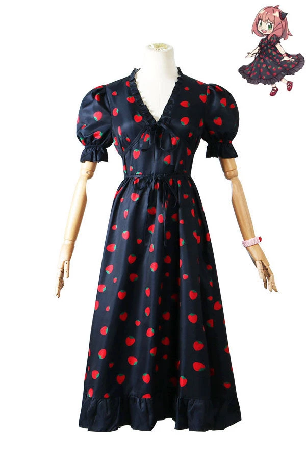 Hallowitch Costumes Anime Spy X Family Cosplay Anya Forger Strawberry Dress Costume 5 Hallowitch Costumes Anime Spy X Family Cosplay Anya Forger Strawberry Dress Costume