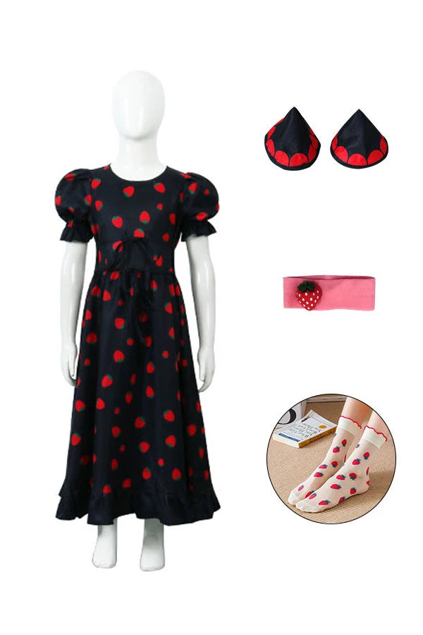 Hallowitch Costumes Anime Spy X Family Cosplay Anya Forger Strawberry Dress Costume 4 Hallowitch Costumes Anime Spy X Family Cosplay Anya Forger Strawberry Dress Costume