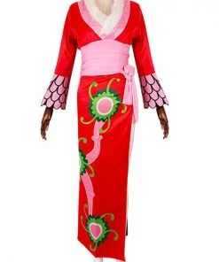 Hallowitch Costumes One Piece Boa Hancock Dress Cosplay Costume Red
