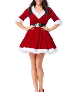 Hallowitch Costumes Christmas Mrs Santa Dress Costume For Women Women's