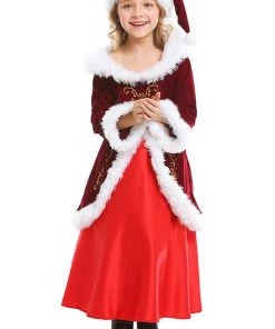 Hallowitch Costumes Mrs Santa Claus Suit Dress Costume For Kids