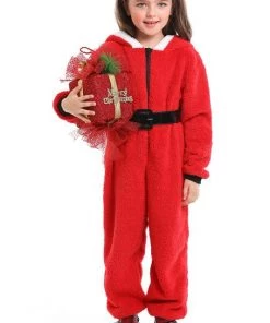 Hallowitch Costumes Christmas Onesie Costume For Kids-Red
