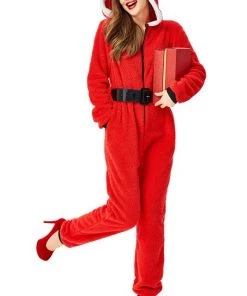 Hallowitch Costumes Christmas Onesie Costume For Kids-Red