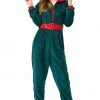 Hallowitch Costumes Christmas Onesie Costume For Adults- Green Girls'