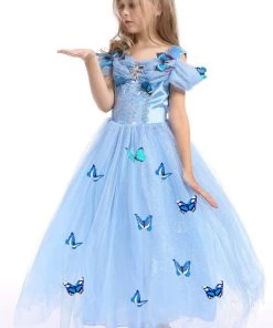 Hallowitch Costumes Girls' Cinderella Dress With Butterflies For Toddler Girls