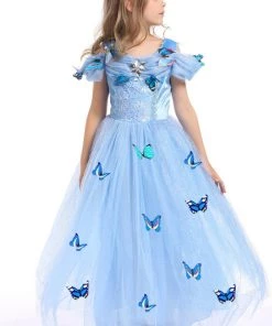 Hallowitch Costumes Girls' Cinderella Dress With Butterflies For Toddler Girls