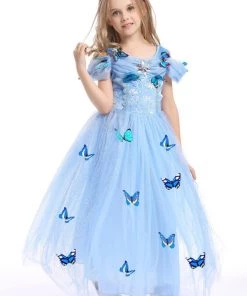 Hallowitch Costumes Girls' Cinderella Dress With Butterflies For Toddler Girls