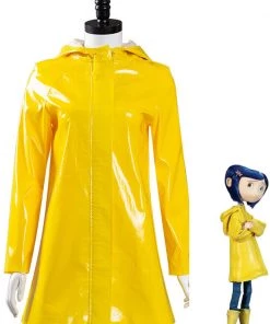 Hallowitch Costumes Coraline Jones Cosplay Yellow Coat Costume