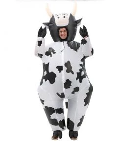 Hallowitch Costumes Adult Inflatable Cow Mascot Costume Halloween
