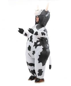 Hallowitch Costumes Adult Inflatable Cow Mascot Costume Halloween