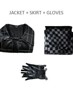 Hallowitch Costumes Adults' Cruella De Vil Costume Black Leather Suit