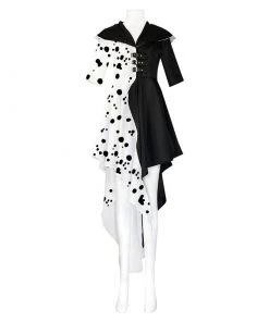 Hallowitch Costumes Adults' Cruella De Vil Costume Black White Dress