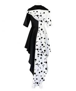 Hallowitch Costumes Adults' Cruella De Vil Costume Black White Dress