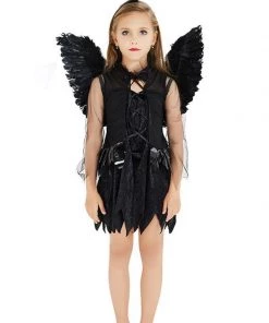 Hallowitch Costumes Kids White And Dark Angel Costume With Wings And Halo Girls' 7 Hallowitch Costumes Kids White And Dark Angel Costume With Wings And Halo Girls'