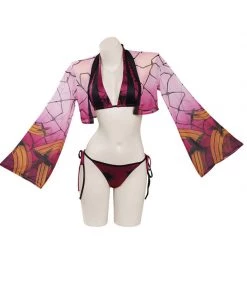 Hallowitch Costumes Demon Slayer Kimetsu Daki Swimwear Bathing Suit