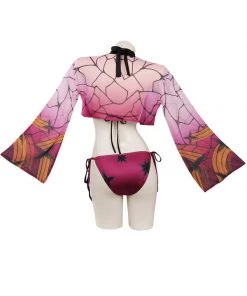 Hallowitch Costumes Demon Slayer Kimetsu Daki Swimwear Bathing Suit