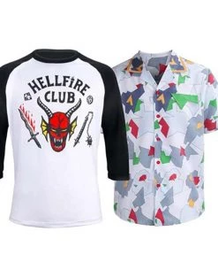 Hallowitch Costumes Boys' Dustin Hellfire Club T Shirt, Shirt Costume. Stranger Things 4. 12 Hallowitch Costumes Boys' Dustin Hellfire Club T Shirt, Shirt Costume. Stranger Things 4.