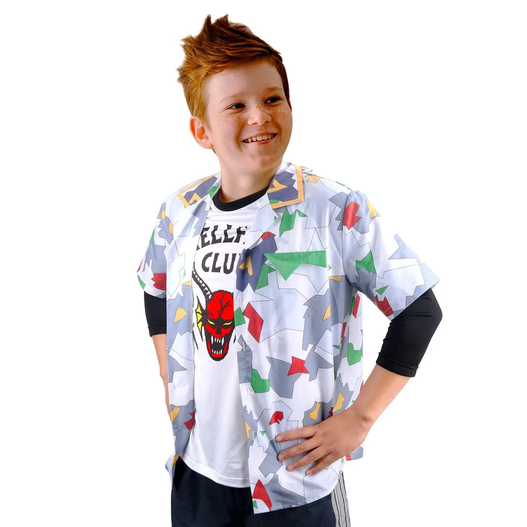 Hallowitch Costumes Boys' Dustin Hellfire Club T Shirt, Shirt Costume. Stranger Things 4. 5 Hallowitch Costumes Boys' Dustin Hellfire Club T Shirt, Shirt Costume. Stranger Things 4.