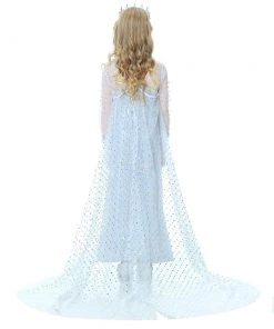 Hallowitch Costumes Frozen Elsa White Long Sequin Dress With Cape For Toddler And Girls Girls'