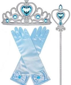 Hallowitch Costumes Girls' Olaf's Frozen Adventure Elsa Dress With Faux Fur Collar