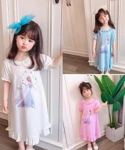 Hallowitch Costumes Girls' Frozen Elsa Nightgown Pajama For Kids Girls