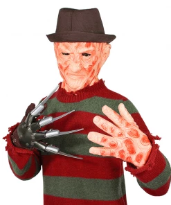 Hallowitch Costumes Adult Freddy Krueger Halloween Costume, Sweater, Mask, Gloves, Claws
