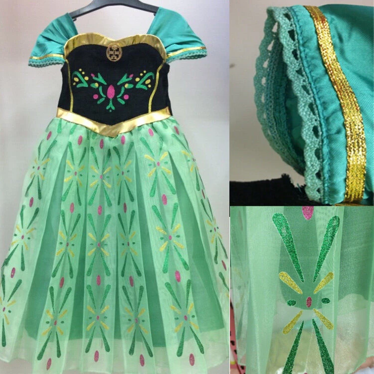 Hallowitch Costumes Girls' Frozen 1 Anna Dress For Kids Short Sleeve 4 Hallowitch Costumes Girls' Frozen 1 Anna Dress For Kids Short Sleeve