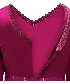 Hallowitch Costumes Girls' Frozen 2 Elsa Night Dress For Kids-Purple