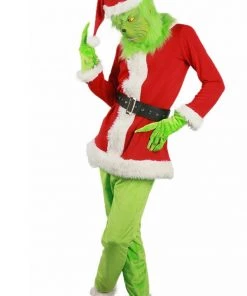 Hallowitch Costumes Men's Grinch Santa Costume For Men