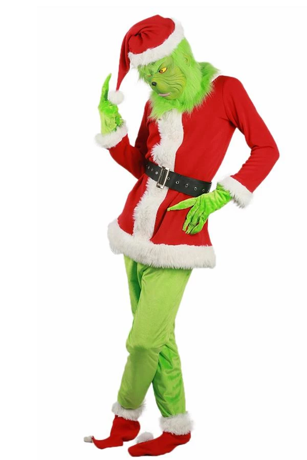 Hallowitch Costumes Men's Grinch Santa Costume For Men 3 Hallowitch Costumes Men's Grinch Santa Costume For Men