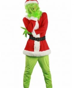 Hallowitch Costumes Christmas Grinch Santa Costume For Adult Men's