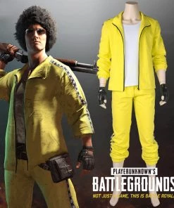 Hallowitch Costumes Game PUBG Playerunknown's Battlegrounds Men Outfit Costume Yellow Men's